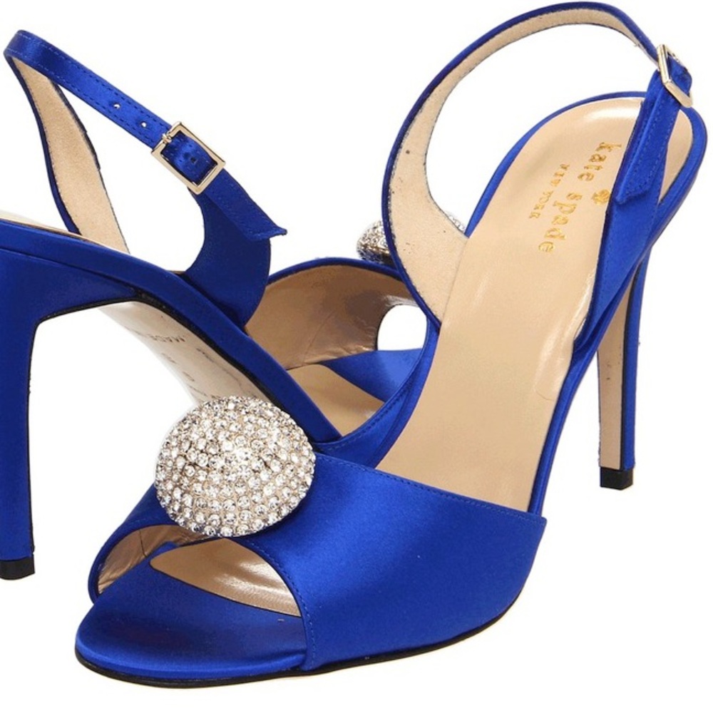 Kate Spade Midnight Blue Satin Heels Size 7.5